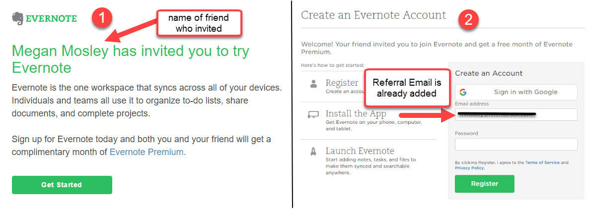 personalize the referral invite
