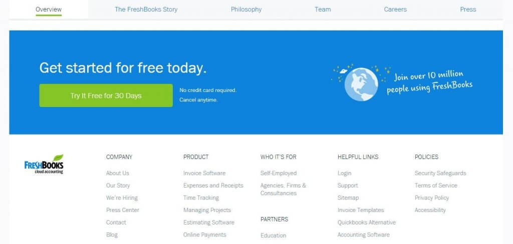 freshbooks about us page