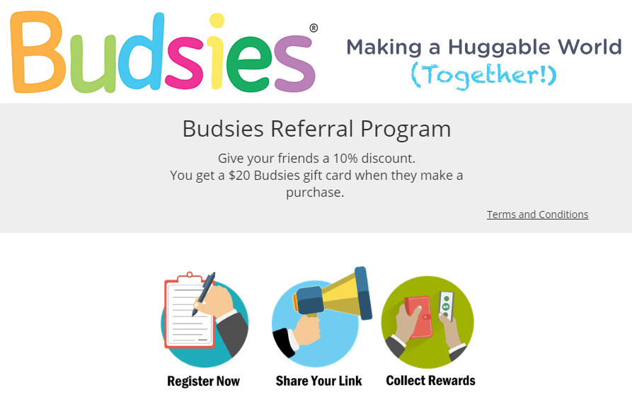 budsies referral program page