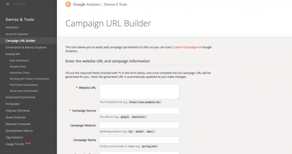 campaign URL builder google analytics
