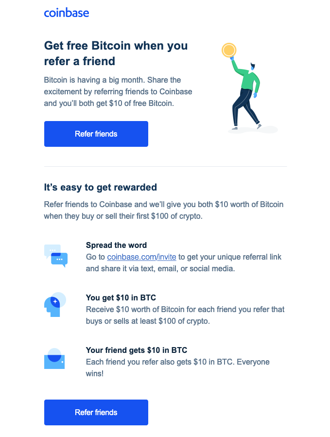 Coinbase refer a friend email