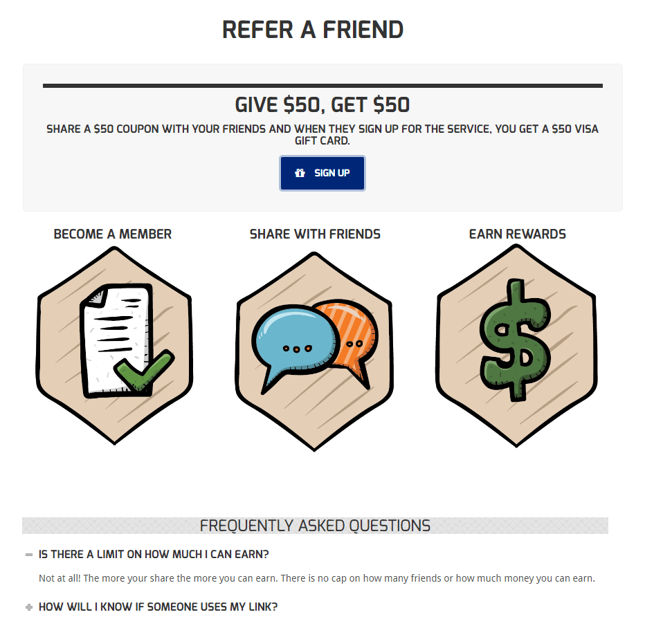 sample of a referral landing page