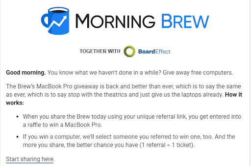 morning brew macbook giveaway