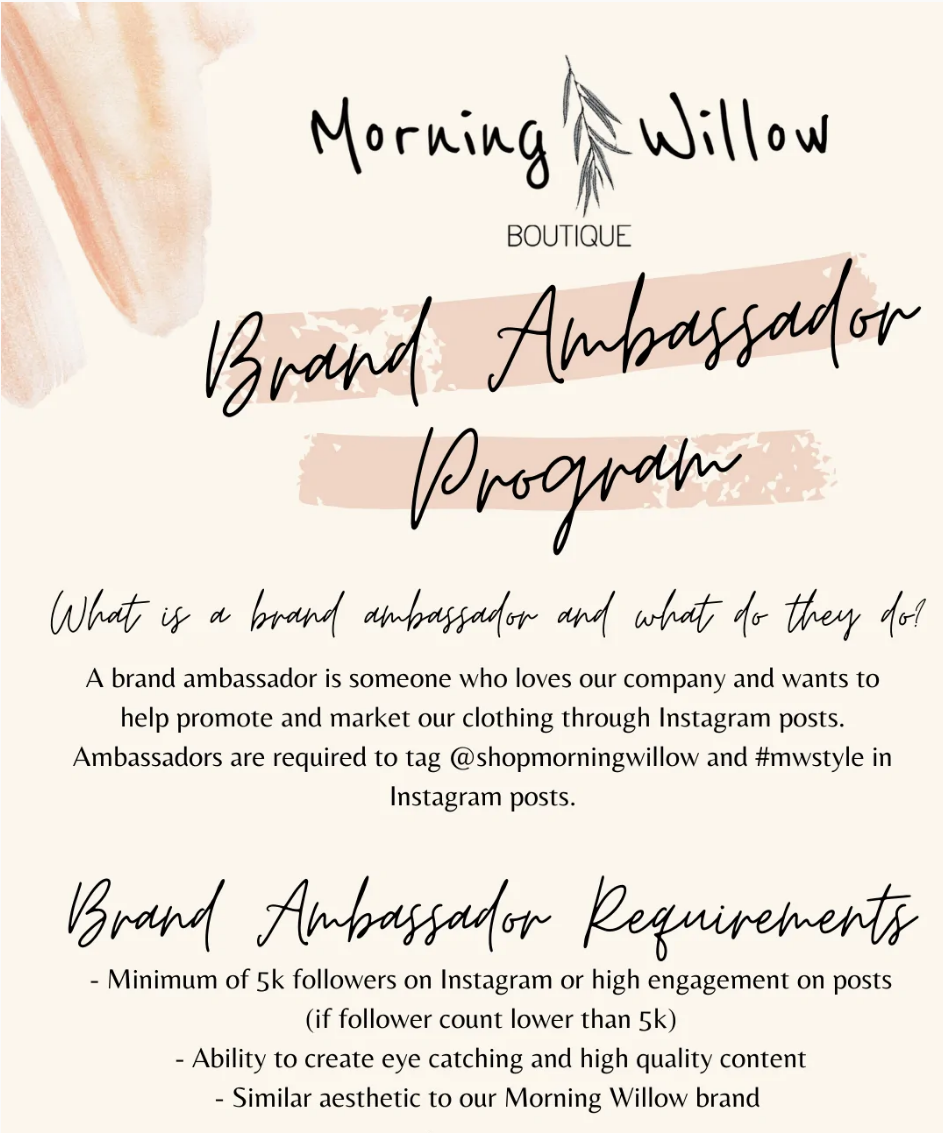 morning willow brand ambassador