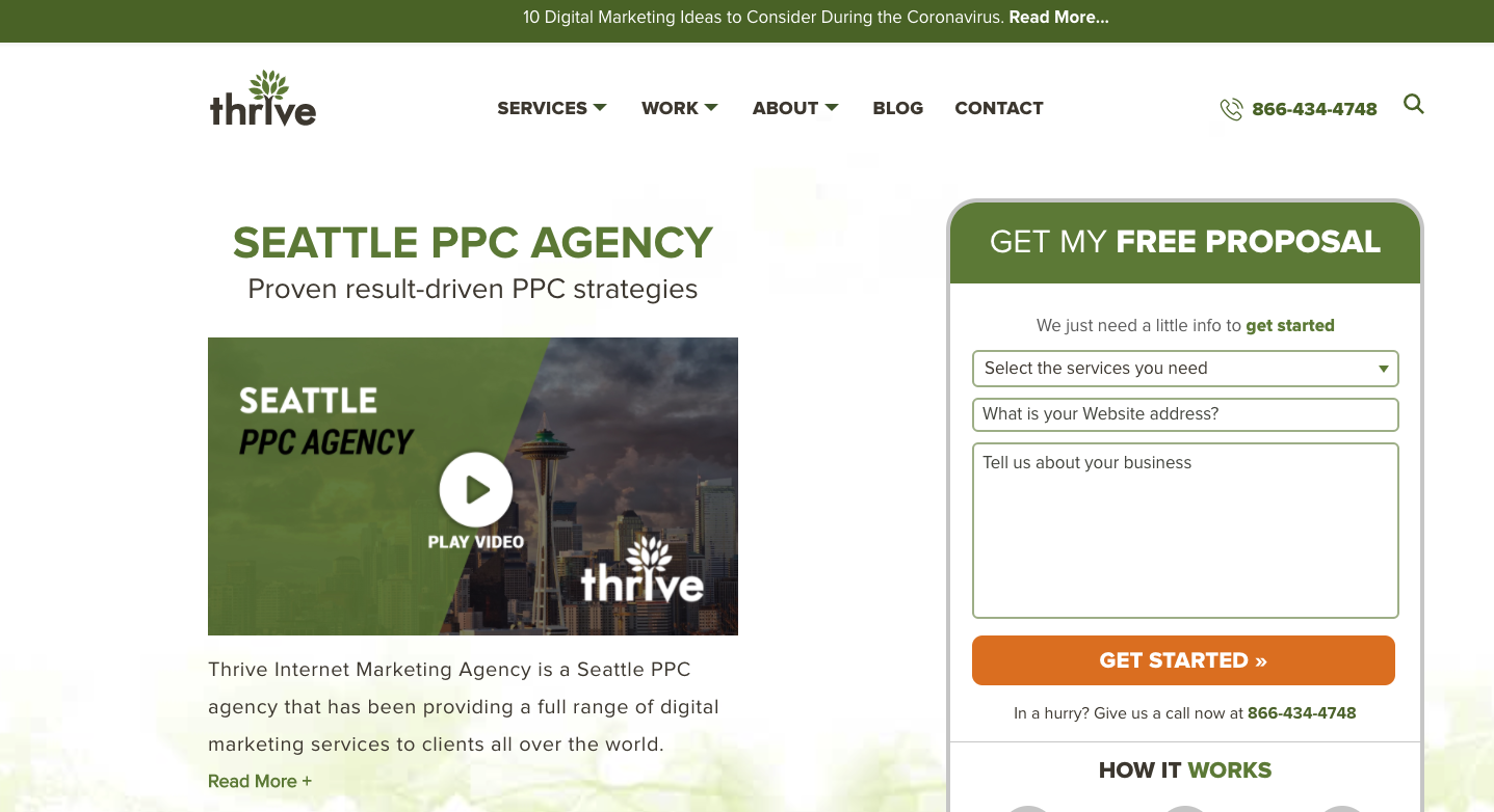 local landing page for seattle ppc agency