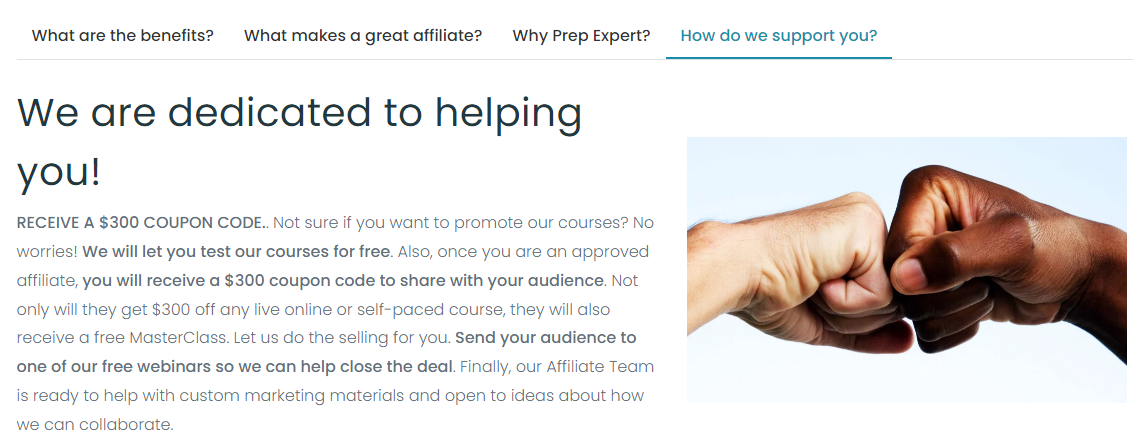 Prep expert online course affiliate program 3